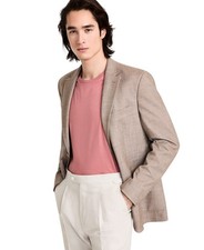 Calvin Klein Mens Slim fit Sport Coat Blazer 36 R Beige Solid
