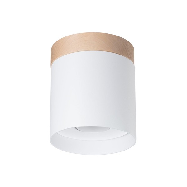Deckenlampe Holz Aluminium Weiß GU10 Wohnzimmer Flur B:12 Cm Deckenleuchte Diele-image