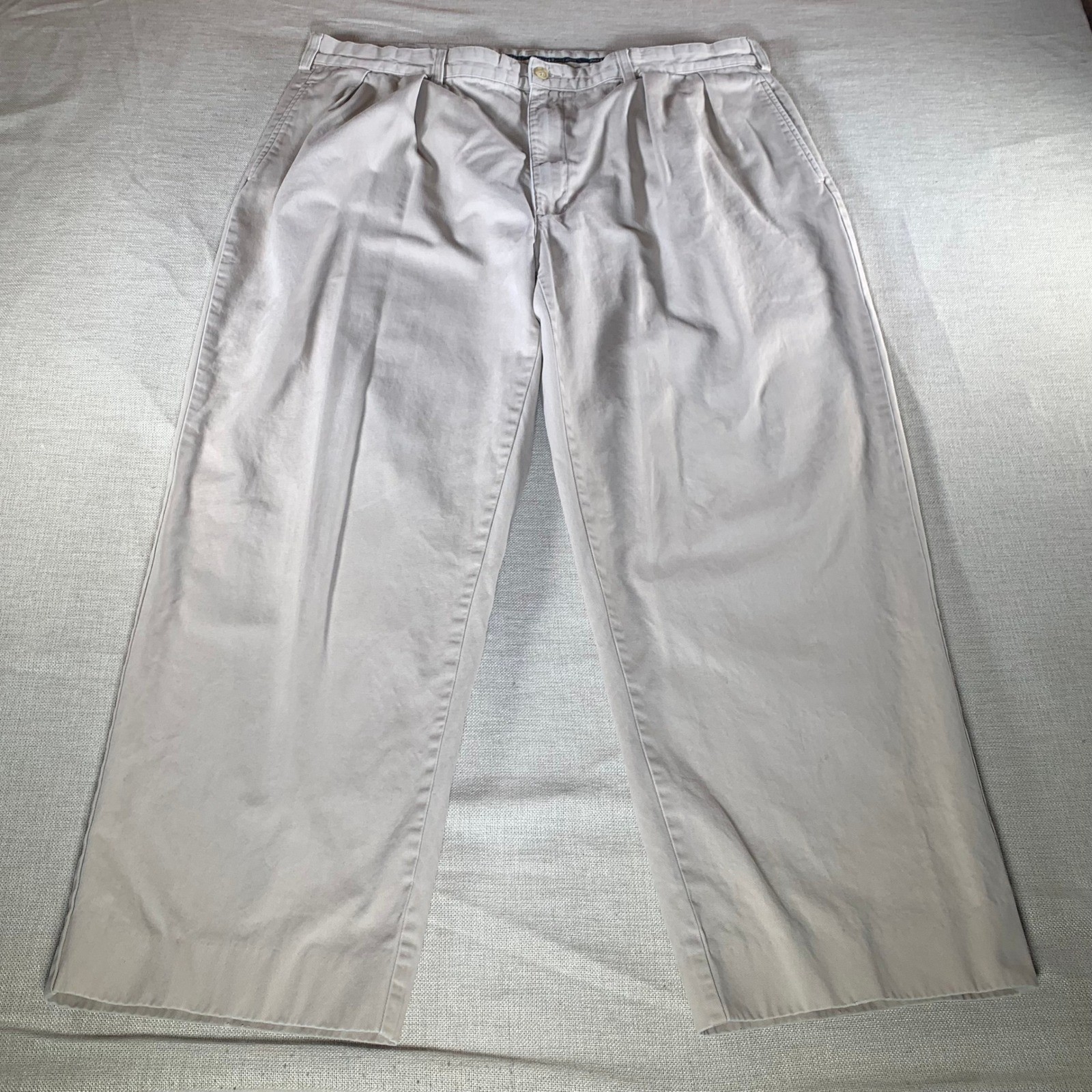 Polo Ralph Lauren Andrew Pant Mens 38x27 Pleated Chino Khaki Tan Cotton Trousers thumbnail 2