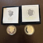 2023 $1 Morgan & Peace Silver Dollar 2pc Set Box, COA