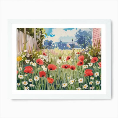 Summer Wildflower Field - Impressio Framed Wall Art Poster Canvas Print Picture