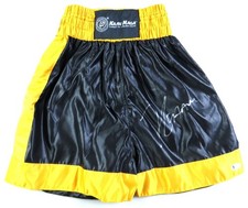 Julio Cesar Chavez Signed Autographed Boxing Trunks Black Yellow BAS WC79295