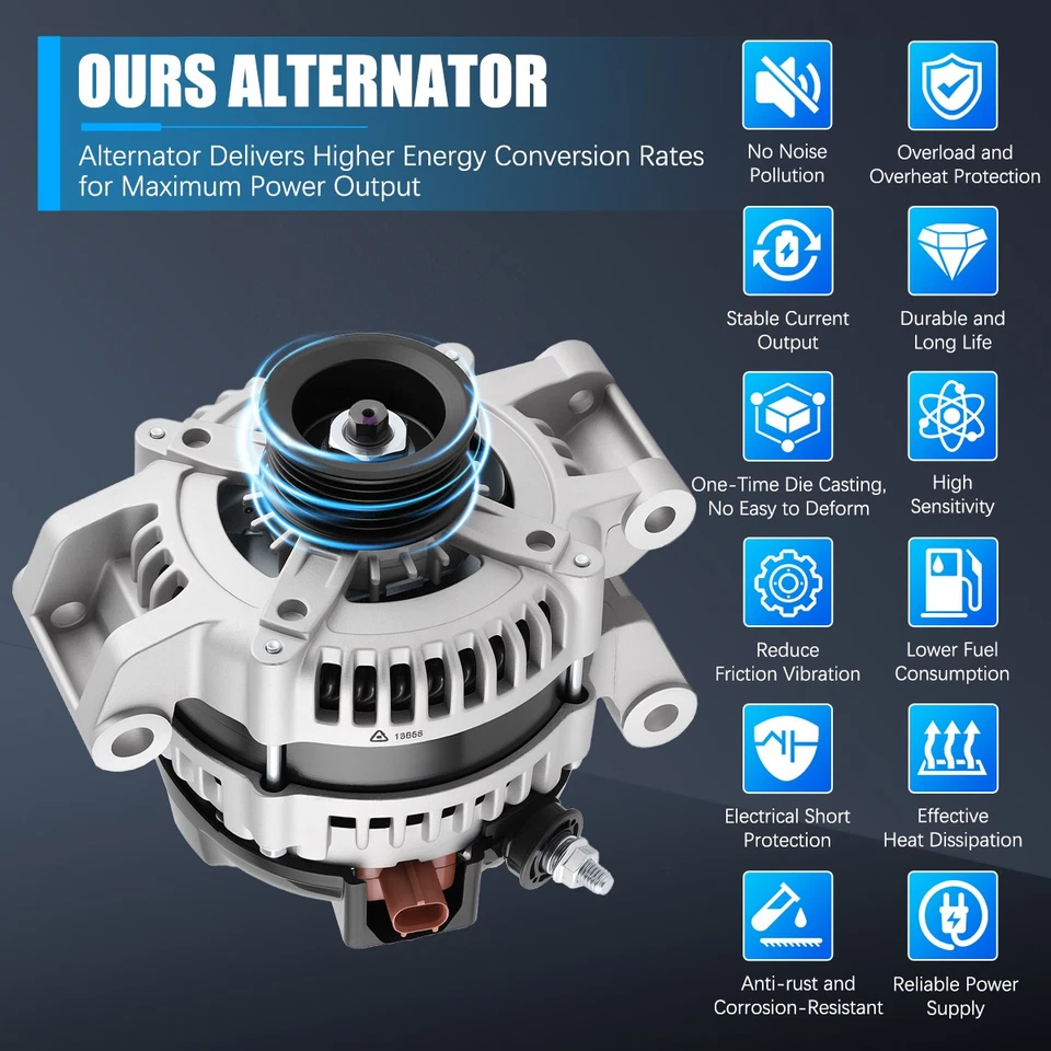 Alternator for 2001-2006 Dodge Stratus Chrysler Sebring 2.4L 2.7L 120Amp 13868 Foto 4 de 4