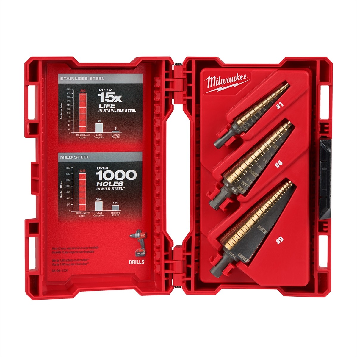 Электроинструмент Milwaukee 48-89-9291 Набор кобальтовых ступенчатых долот Milwaukee Tool [3шт]