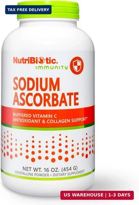 NutriBiotic - Sodium Ascorbate Buffered Vitamin C Powder, 16 Oz | Vegan, Non-Aci
