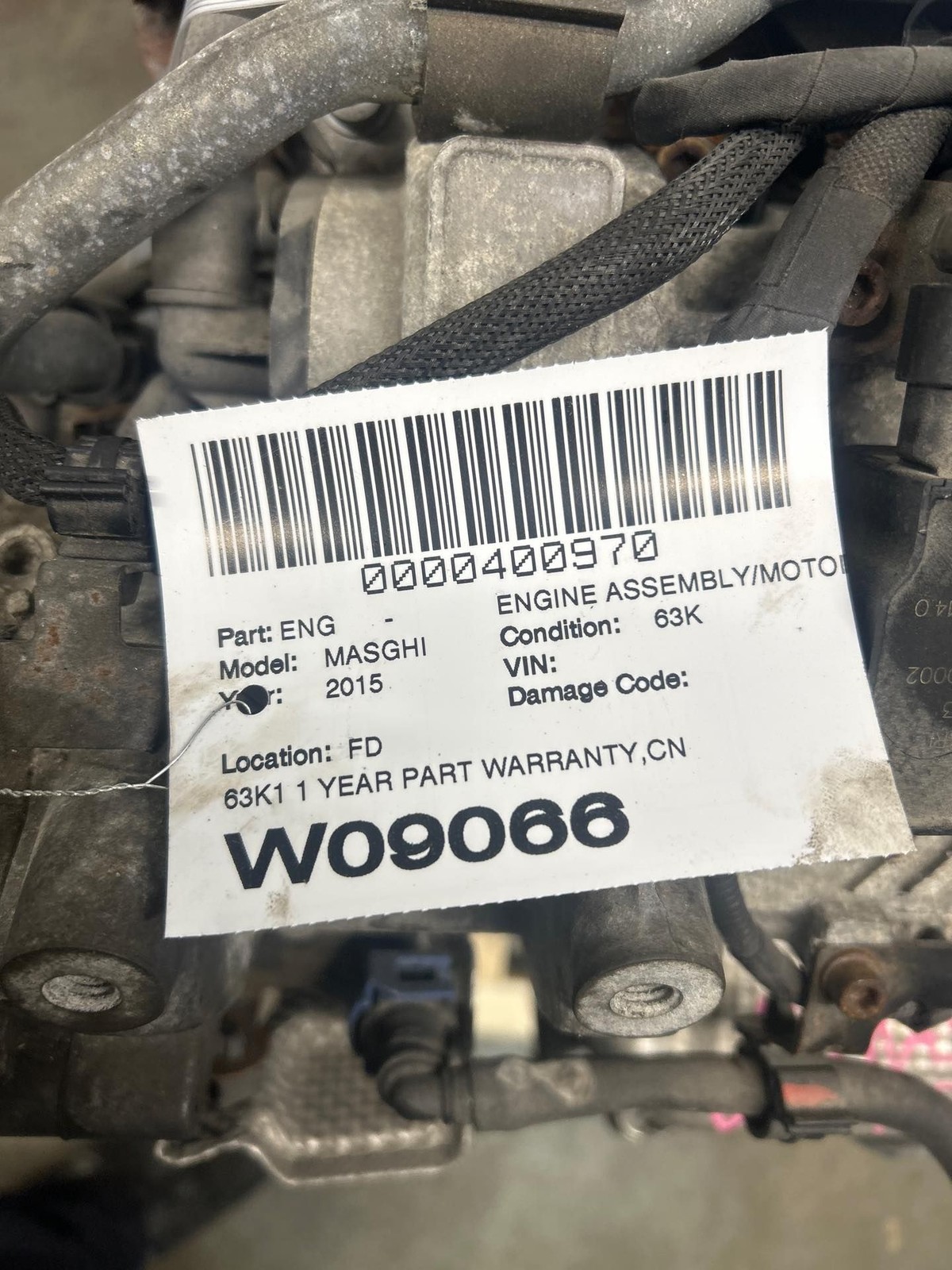 2015 Maserati Ghibli Engine Assembly OEM 3.0L 63K Miles