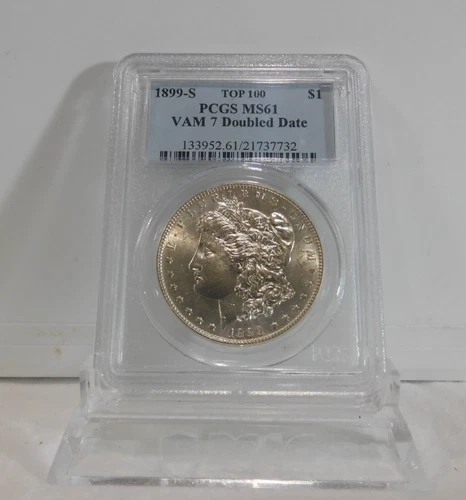 TOP 100!  1899-S  MORGAN "VAM-7 Doubled Date" Silver Dollar, PCGS MS-61!
