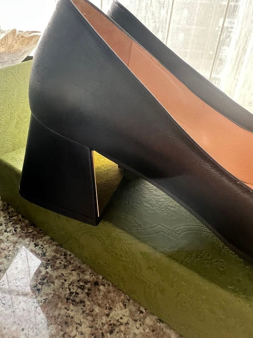 Gucci Horsebit Pumps Heel Black Leather Size 38.5 US About8.5 For Women thumbnail 4