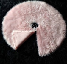 Pink Faux Fur Christmas Tree Skirt 48"