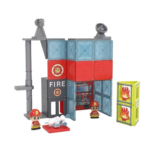 Tile Town Fire Station Magnetic Tiles Playset - Picture 2 of 13