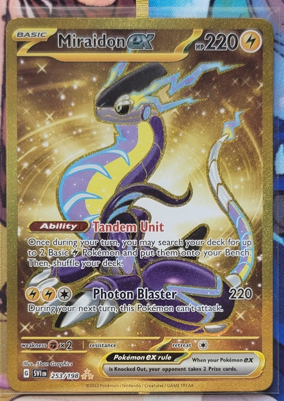 Pokemon TCG Miraidon EX 253/198 Gold SV01 Scarlet & Violet Base Set Holo Card