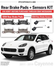 2011-2019 Porsche Cayenne Rear Brake Pad Set Brake Sensors Genuine Vin 2011-2019 Porsche Cayenne Rear Brake Pad Set Brake Sensors Genuine Vin
