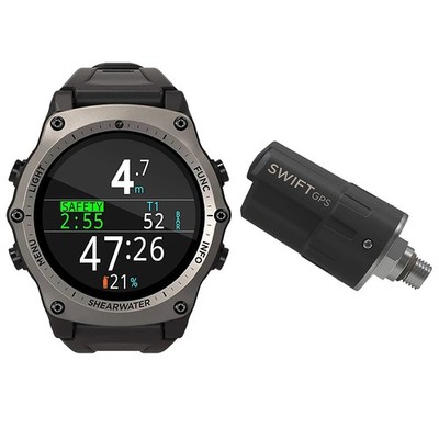 Shearwater Teric Dive Computer with GPS Transmitter, Silver