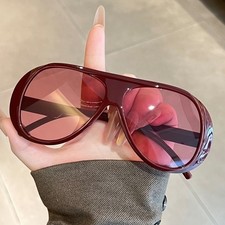 Damen &Uuml;bergro&szlig;e Sonnenbrille Retro Design UV400 Schutz AC PC Gl&auml;ser Gestell
