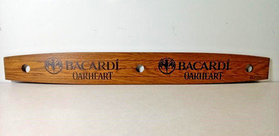 Bacardi Oakheart Spiced Rum WOODEN Sign 48 in x 6 in Type Bar Mancave