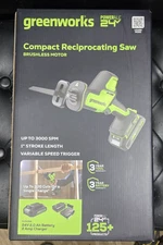 *NEW* Greenworks RSG404 24V Brushless Compact Reciprocating Saw Kit *SEALED*NIB
