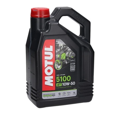 Huile moteur pour moto MOTUL 5100 4T 10W50 - Technosynthèse - 4 Litres - Photo 1/2