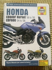 HONDA CB600F Hornet 98 to 06 & CBF600 04 to 2006 SERVICE REPAIR MANUAL BY HAYNES