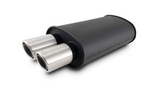 Vibrant Streetpower Flat Blk Muffler 9x5x15in Body 2.5in Inlet ID 3in Tip OD w/D