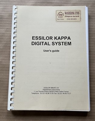 Essilor Kappa Digital Lens Edger Manual
