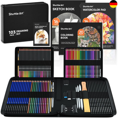 Zeichenset Shuttle Art 103 Buntstifte Aquarellstifte Graphit