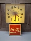 Vintage 1970's Enjoy Coca Cola Clock G-012 Ingress Plastene 12"x21" fully functl