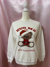 Vintage 1980s Teddy Bear Christmas Sweatshirt Graphic Made in USA