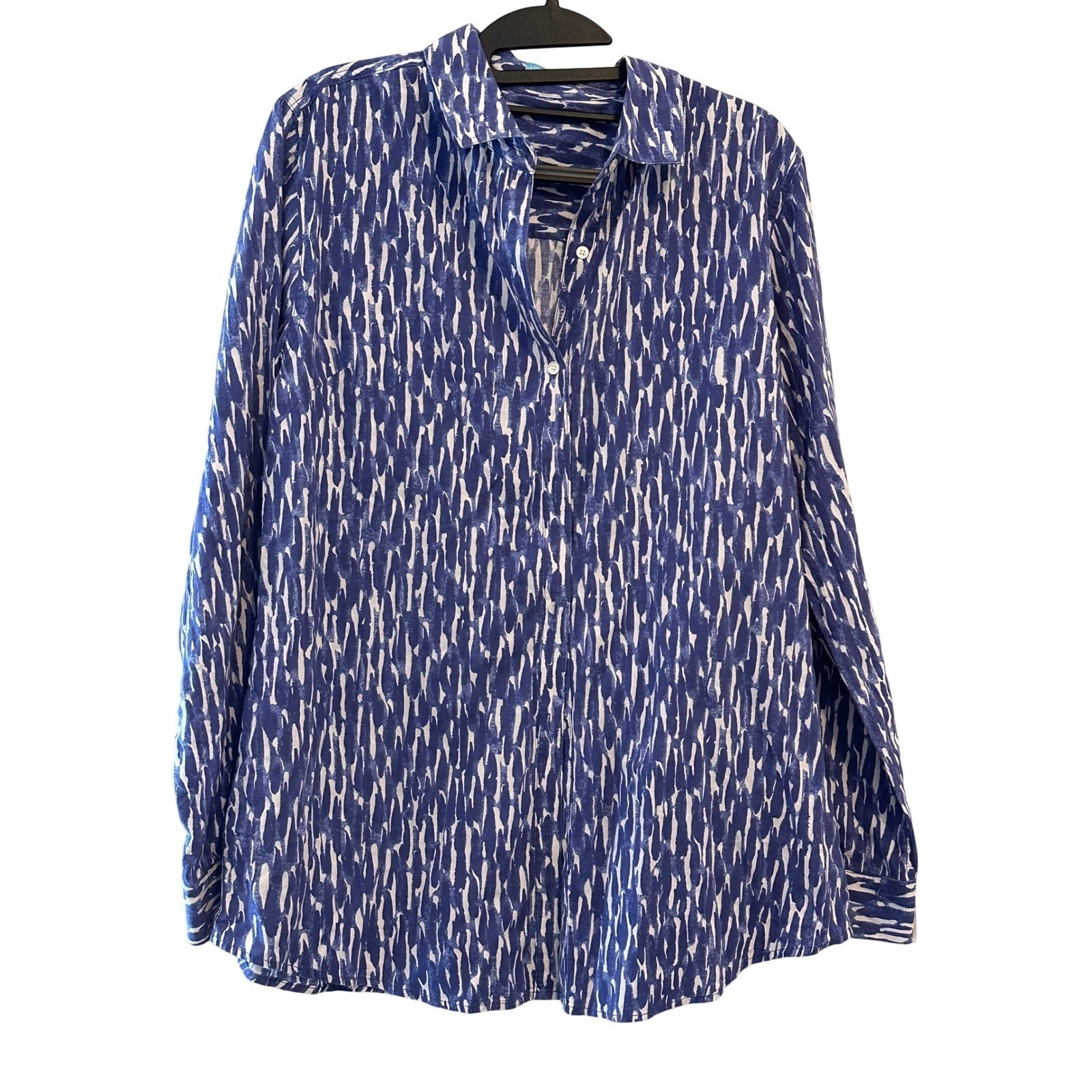 J Mclaughlin Abstract Print Button Down Long Slee… - image 1