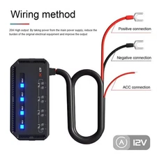 12V  Motorcycle Fuse Block Universal 20A Fuse and Relay Box Kit
