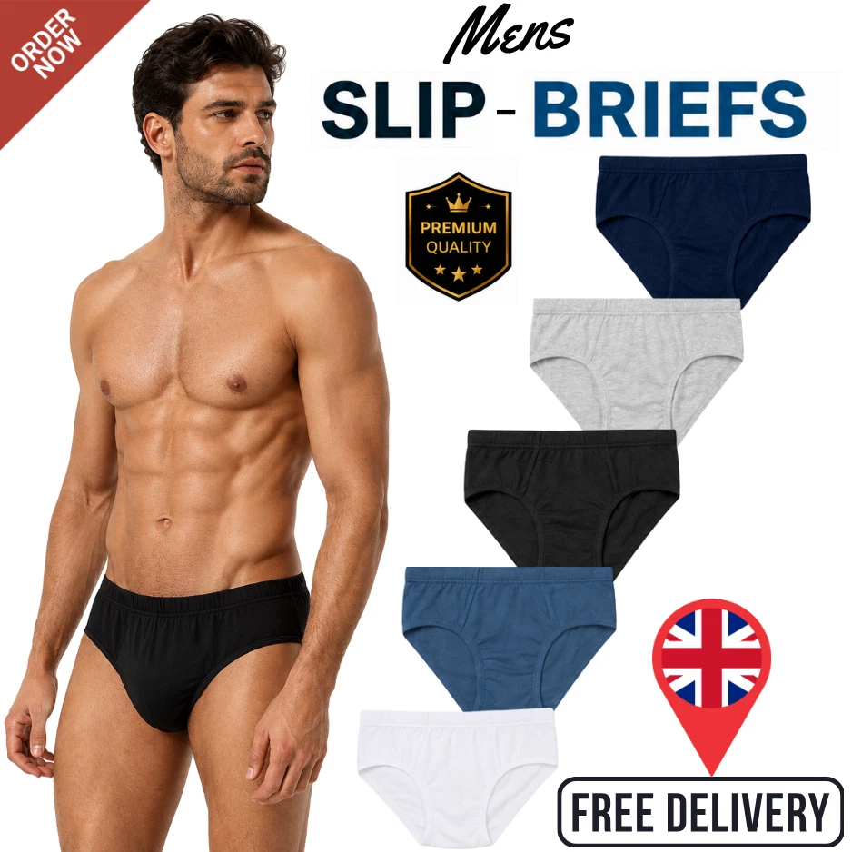 Men's Classic Briefs Slips Hipster Underwear 3/6/12 Pack S-2XL by trends-outfits