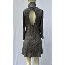 American Eagle Womens Sheath Dress Mock Neck Gray Keyhole Back Size Medium