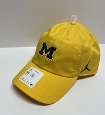 JORDAN Michigan Wolverines Club Swoosh Performance Adjustable Hat-Maize Sz M/L