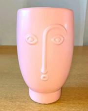 Sass & Belle - Face Vase Matte Pink Decorative Art Vase/Plant Pot