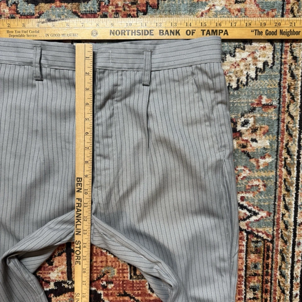 True Vintage Antique 1930s 40s Striped Pants 32x28 Great Depression Workwear - Image 3 of 4