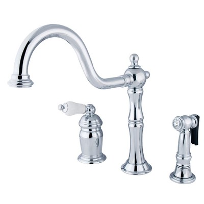 KS1811PLBS Heritage Widespread Kitchen Faucet, Polished Chrome,11 x 9.63 x 2.5