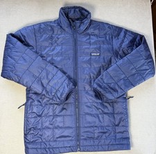 Kids Patagonia Nano Puff Brick Quilt Jacket Navy Puffer Jacket Size XL 14