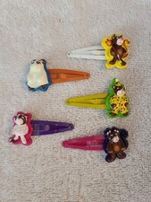5 BEAR IN HALLOWEEN COSTUME CHARACTER LITTLE GIRL METAL HAIR CLIPS