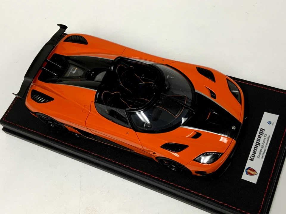 1/18 AutoArt Koenigsegg Agera RS 锥形橙色/碳纤维 79023 皮革 — 第 3/4 张图片