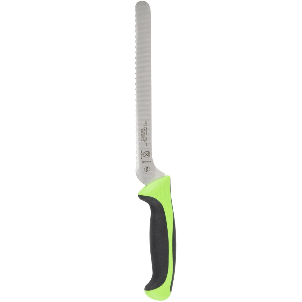 Mercer Culinary Millennia 8" Serrated Edge Bread Sandwich Knife W/Green Handle