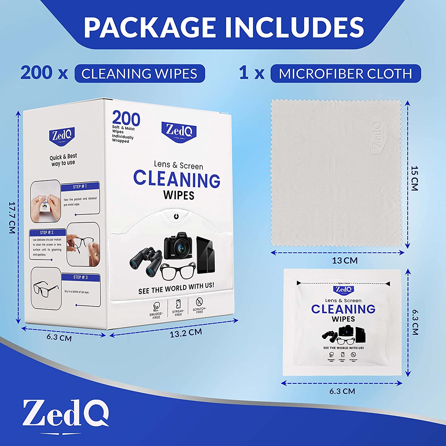 ZEISS Optical Lens Cleaning Wipes for Glasses Camera Screens Laptop