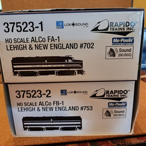 RAPIDO 37523 HO ALCO FA/FB Lehigh und New England RR 702 / 753 ESU DCC & SOUND | Zustand: New