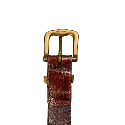 Brooks Brothers Reptile Print Leather Belt 345 Brooks Brothers Dark Burgundy Croc Embossed Slim Leather  main image 4