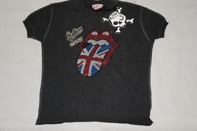 ROLLING STONES DIAMANTE UNION JACK FLAG KIDS AMPLIFIED T SHIRT NEW OFFICIAL