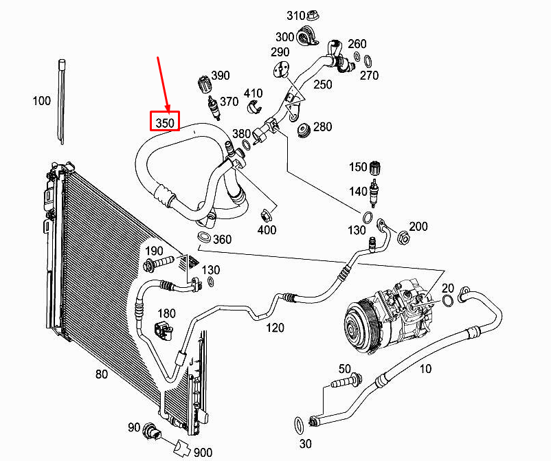 MERCEDES-BENZ SLK R172 Compressor Refrigerant Line A1728301200