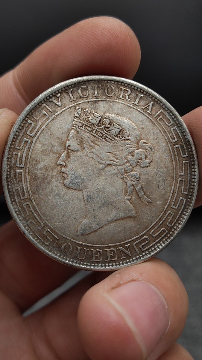 1866 Hong Kong 1 dollar silver coin Queen Victoria | eBay