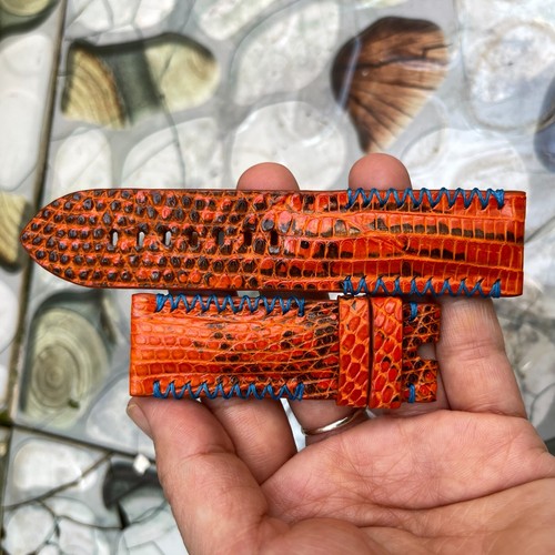 22mm/20mm Genuine Lizard leather watch strap band, leather watch strap Orange - Picture 18 of 18