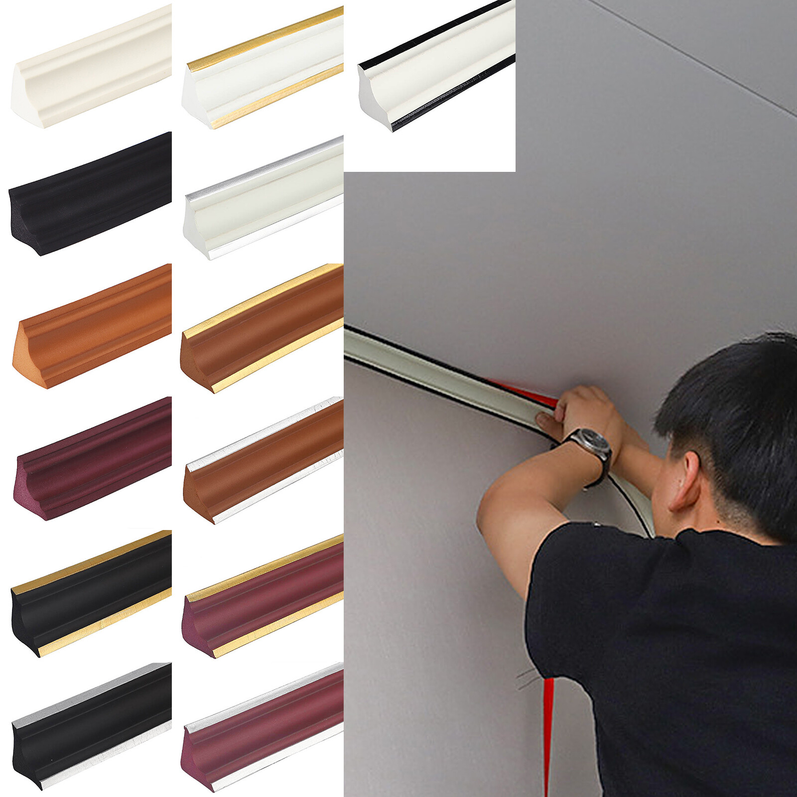 2M/5M Self-adhesive Molding Wall Inner Corner Trim Line Ceiling Edge Caulk Strip