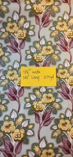 LOT OF 7Vintage Fabric Pcs Green Florals QUILTING CRAFTS SEWING Over 18 Yards - Picture 5 of 8