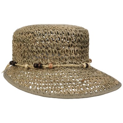 LIPODO Seegras-Schute Strohcap Sonnenvisor Damencap Strandcap Strohhut