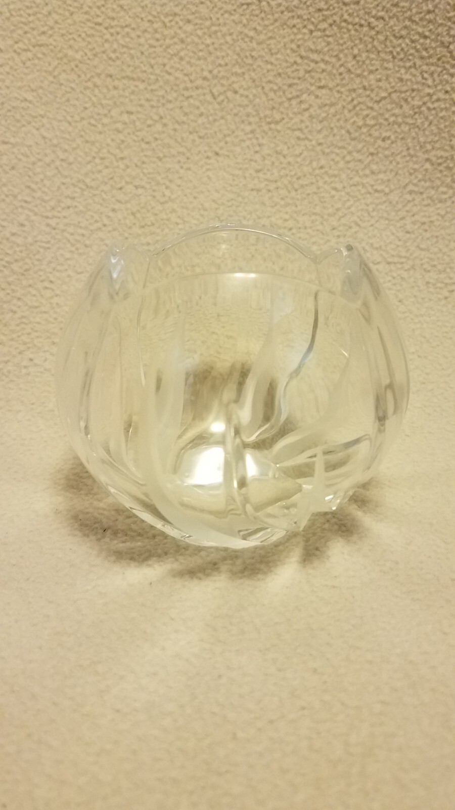 Small Clear Glass Rose Bowl Or Candle Holder